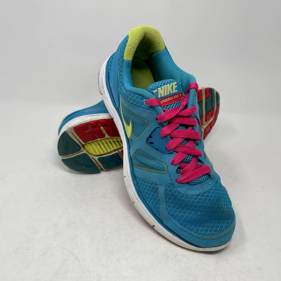 Nike Lunarglide 3 Womens 7 1/2 = Youth 6 Blue Yellow .01:I.5.7 - Picture 7 of 12